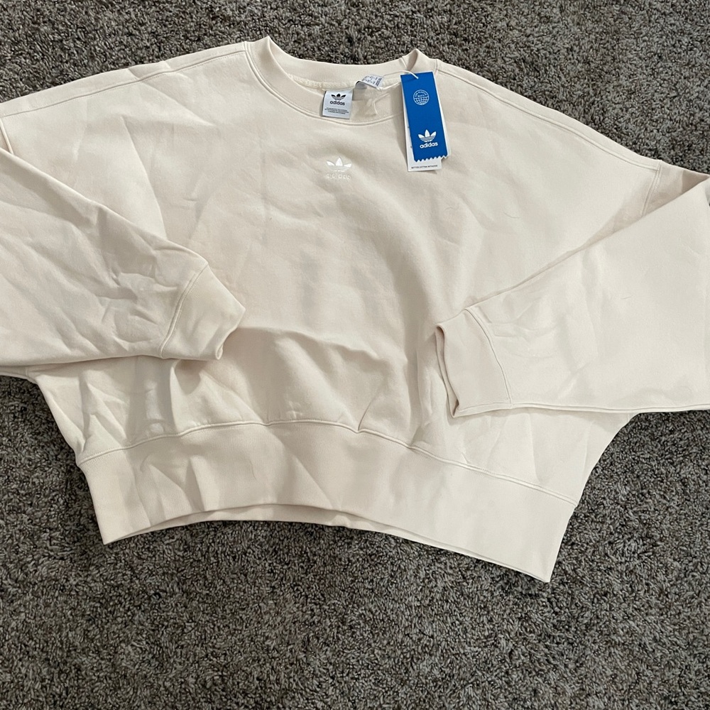 White Adidas Womens Crewneck